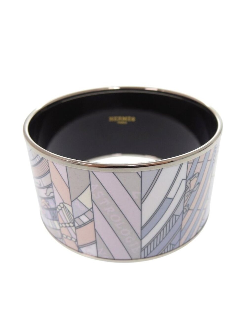 Hermes Enamel Tgm Bangle Metal Blue Bracelet